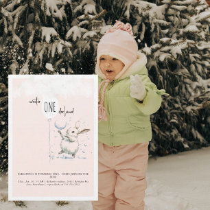 1. Geburtstag Winter Wonderland Blush Geburtstag Einladung