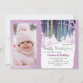 1. Geburtstag Winterwonderland Foto Einladung (Vorderseite)