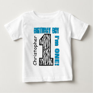 1. Geburtstag Zebra Ein Jahr alter Individuelle Na Baby T-shirt