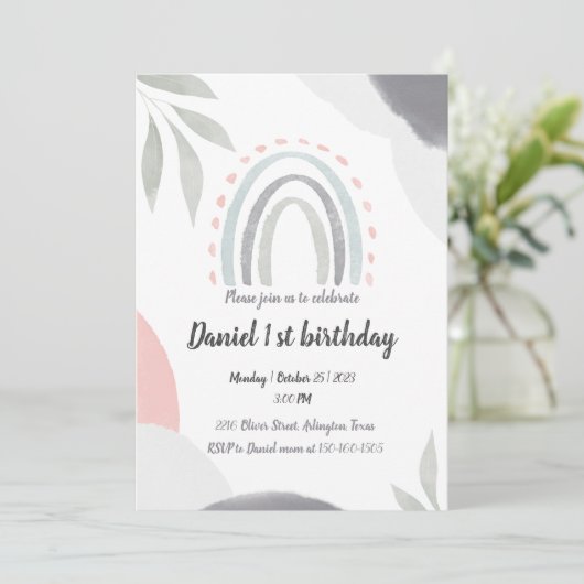 1. Geburtstags-Babyshaar Einladung (Stehend Vorderseite)