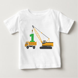 1. Geburtstags-Bau-T-Shirt Baby T-shirt