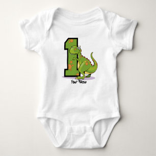 1. Geburtstags-Dinosaurier fertigen besonders an Baby Strampler