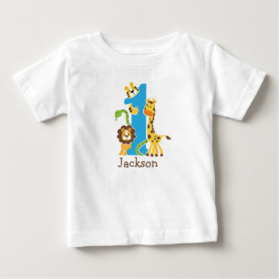 1. Geburtstags-Dschungel-T-Shirt Baby T-shirt