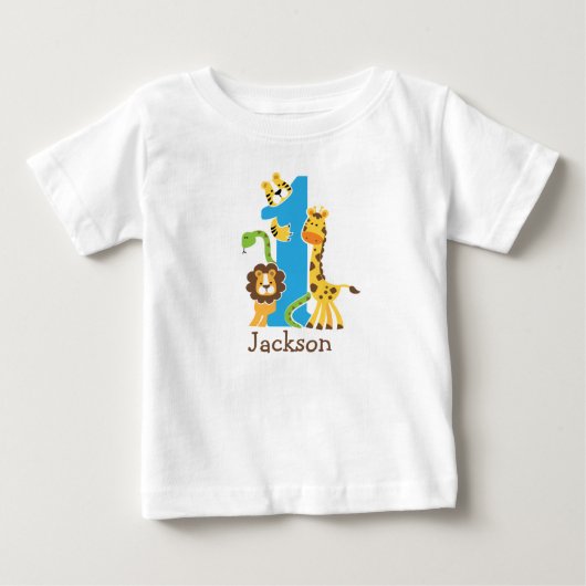 1. Geburtstags-Dschungel-T-Shirt Baby T-shirt (Vorderseite)