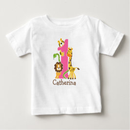 1. Geburtstags-Dschungel-T-Shirt Baby T-shirt