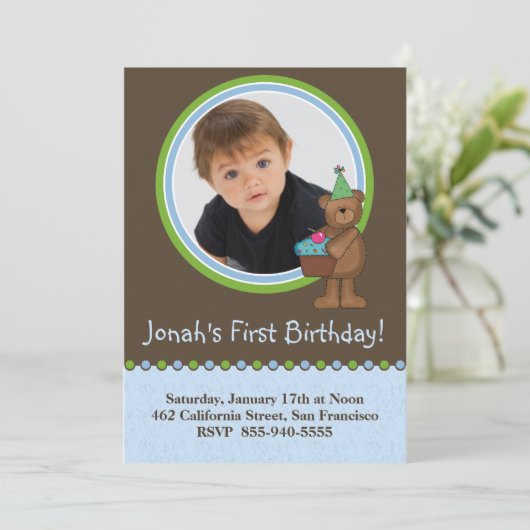 1. Geburtstags-Einladungen Einladung (Stehend Vorderseite)