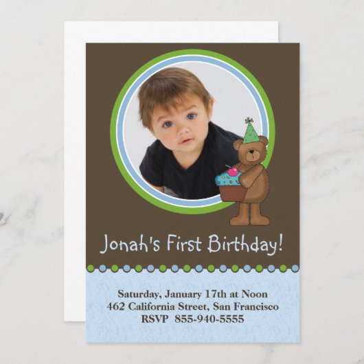 1. Geburtstags-Einladungen Einladung (Vorne/Hinten)