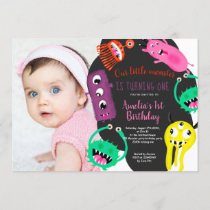 1. Geburtstags-Foto der niedlichen Einladung