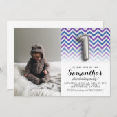 1. Geburtstags-Glitzer-Portrait Einladung (Vorne/Hinten)