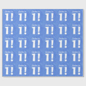 1. Geburtstags-individueller Name blau und Weiß Geschenkpapier (Flach)
