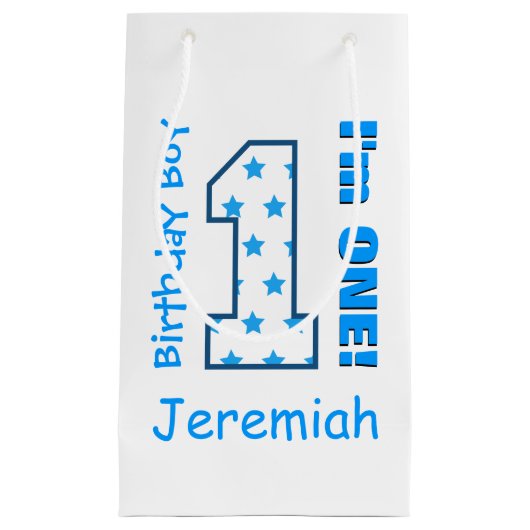 1. Geburtstags-Junge hat einen Jahr-individuellen Kleine Geschenktüte (Vorderseite)