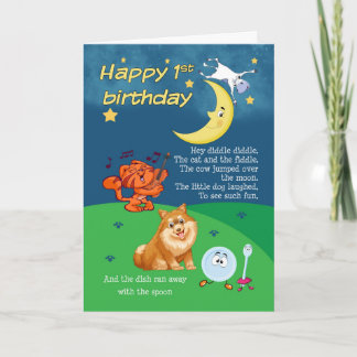 1. Geburtstags-Karte, 1. Geburtstag he Diddle Karte