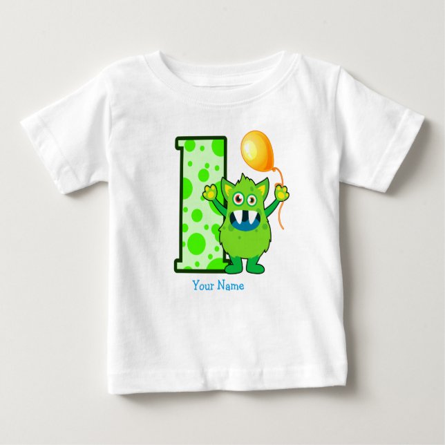 1. Geburtstags-Monster-Gewohnheit Baby T-shirt (Vorderseite)