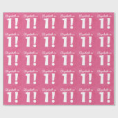 1. Geburtstags-Name-Rosa und Weiß für MÄDCHEN Geschenkpapier (Flach)