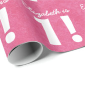 1. Geburtstags-Name-Rosa und Weiß für MÄDCHEN Geschenkpapier (Rolleneckpunkt)