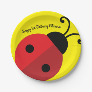 1. Geburtstags-Party Damen-Bug Cute Pappteller