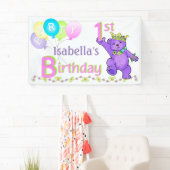 1. Geburtstags-Party-glückliche Prinzessin Bear Banner (Insitu)