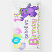 1. Geburtstags-Party-glückliche Prinzessin Bear Banner (Vertikal)