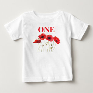 1. Geburtstags-Party Mohn Baby Mädchen T-shirt