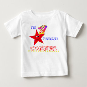 1. Geburtstags-Party-Shirt-Rot-Sterne Baby T-shirt