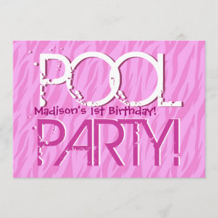 1. Geburtstags-Pool-Party-RosaZebra bewegt Einladung