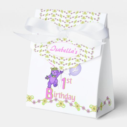 1. Geburtstags Princess Bear Custom Geschenkschachtel (Vorderseite)