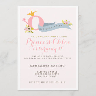 1. Geburtstags-Prinzessin-Party Einladung