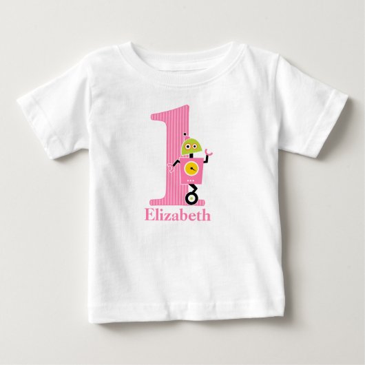 1. Geburtstags-Robot-Shirt Baby T-shirt (Vorderseite)