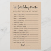 1. Geburtstags-Trivia-Spiel (Vorderseite)