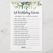 1. Geburtstags-Trivia-Spiel (Vorderseite)