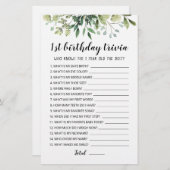 1. Geburtstags-Trivia-Spiel (Vorne/Hinten)