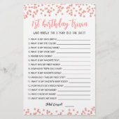 1. Geburtstags-Trivia-Spiel (Vorderseite)