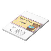 1. Geburtstagsbär Candy Bar Wrapper Gastgeschenke Notizblock (Rotiert)