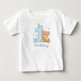 1. Geburtstagsbär Kinder T-Shirt – Süßer blauer Bä