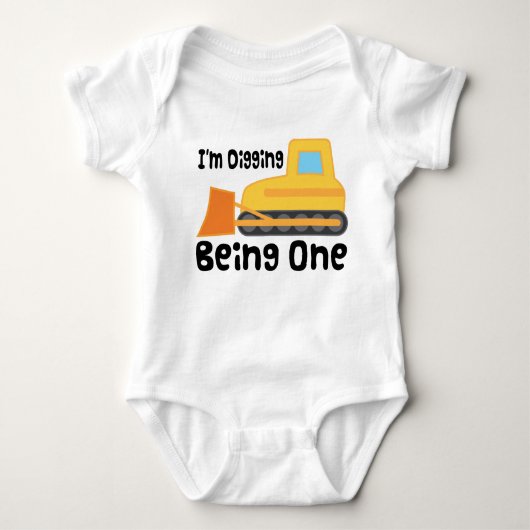 1. Geburtstagsbau Bulldozer Boys T - Shirt (Vorderseite)