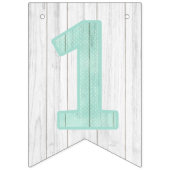 1. Geburtstagsdekoration Minze & Gelbe Hütte Party Wimpelkette (Erste Fahne)