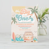 1. Geburtstagseinladung Surf Beach Einladung (Stehend Vorderseite)