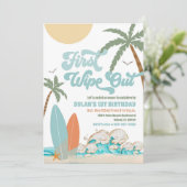 1. Geburtstagseinladung Surf Beach Einladung (Stehend Vorderseite)