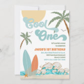 1. Geburtstagseinladung zum Surf Beach Einladung (Vorderseite)