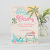 1. Geburtstagseinladung zum Surf Beach Einladung (Stehend Vorderseite)