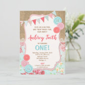 1. Geburtstagseinladungsmädchen, niedlich als Einladung (Stehend Vorderseite)