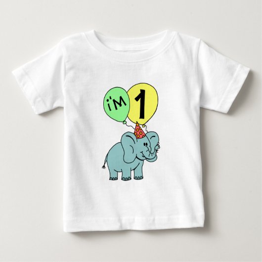 1. Geburtstagselephant Baby T-shirt (Vorderseite)