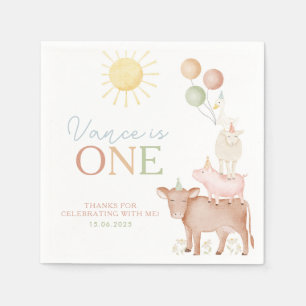 1. Geburtstagsfarm Animals Barnyard Party Boys Serviette