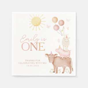 1. Geburtstagsfarm Animals Barnyard Party Girls Serviette