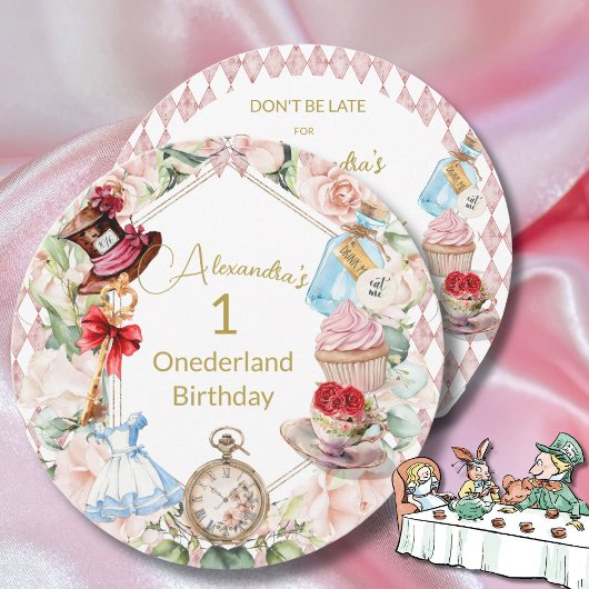 1. Geburtstagsfeier Alice im Wunderland Einladung