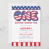 1. Geburtstagsfeier Patriotische USA-Flagge 4. Jul Einladung (Vorderseite)