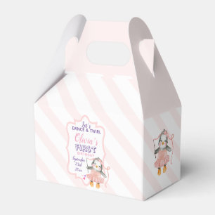 1. Geburtstagsfeier Pinguin Ballerina Rosa Gefalle Geschenkschachtel