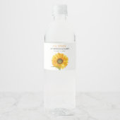 1. Geburtstagsfeier Sonnenblume Baby Mädchen Wasserflaschenetikett (Vorderseite)
