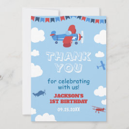 1. Geburtstagsflugzeug eines Jahres hat die Wolke Dankeskarte