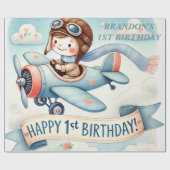 1. Geburtstagsflugzeugfarbe oben Geschenkpapier (Flach)